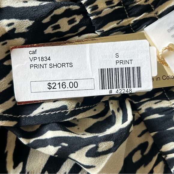 NWT Caffe Women’s Swim Shorts Coverup Black Cream Size Small - Picture 5 of 10